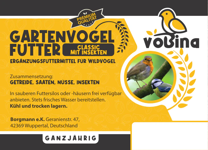 Vobina Gartenvogelfutter Classic mit Insekten