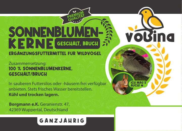 Vobina Sonnenblumenkerne geschält, Bruch