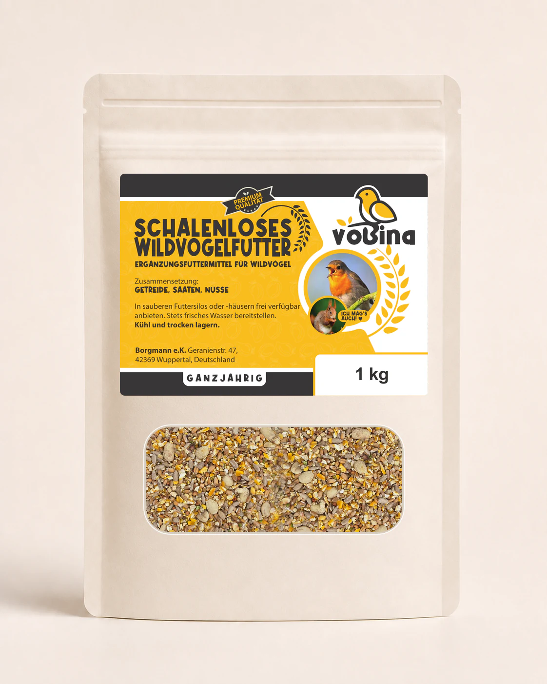Schalenloses Wildvogelfutter von Vobina